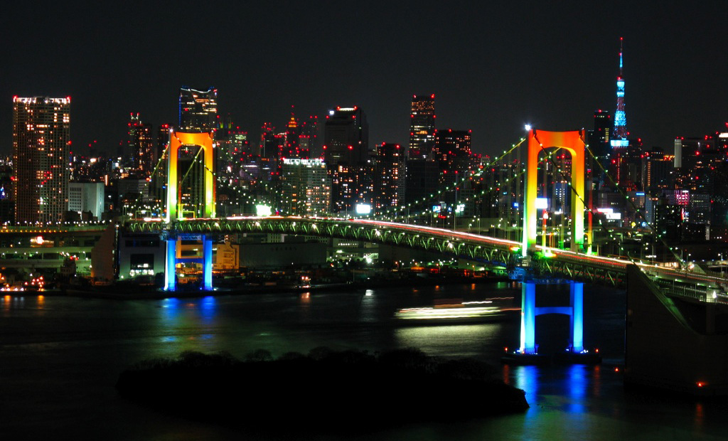 Japan Rainbow Bridge a _night Depositphotos_25681871