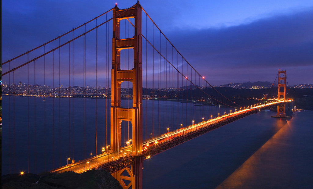 San Franciso Golden Gate Bridge at night Depositphotos_6146713_I-2015