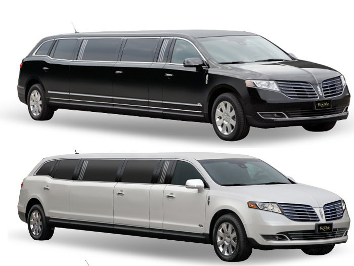 Boston Chauffeur's black and white stretch limos for weddings and other chauffeured events.